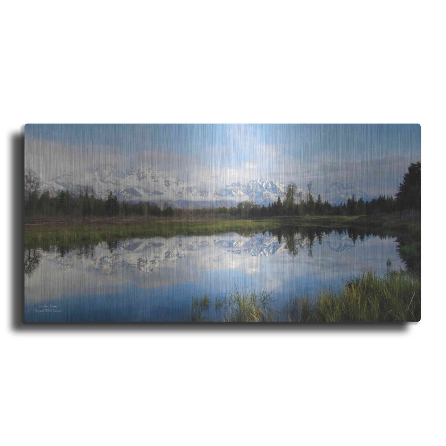Luxe Metal Art 'Grand Teton Sunrise' by Lori Deiter, Metal Wall Art