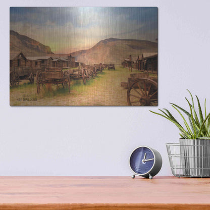 Luxe Metal Art 'Old Trail Town' by Lori Deiter, Metal Wall Art,16x12