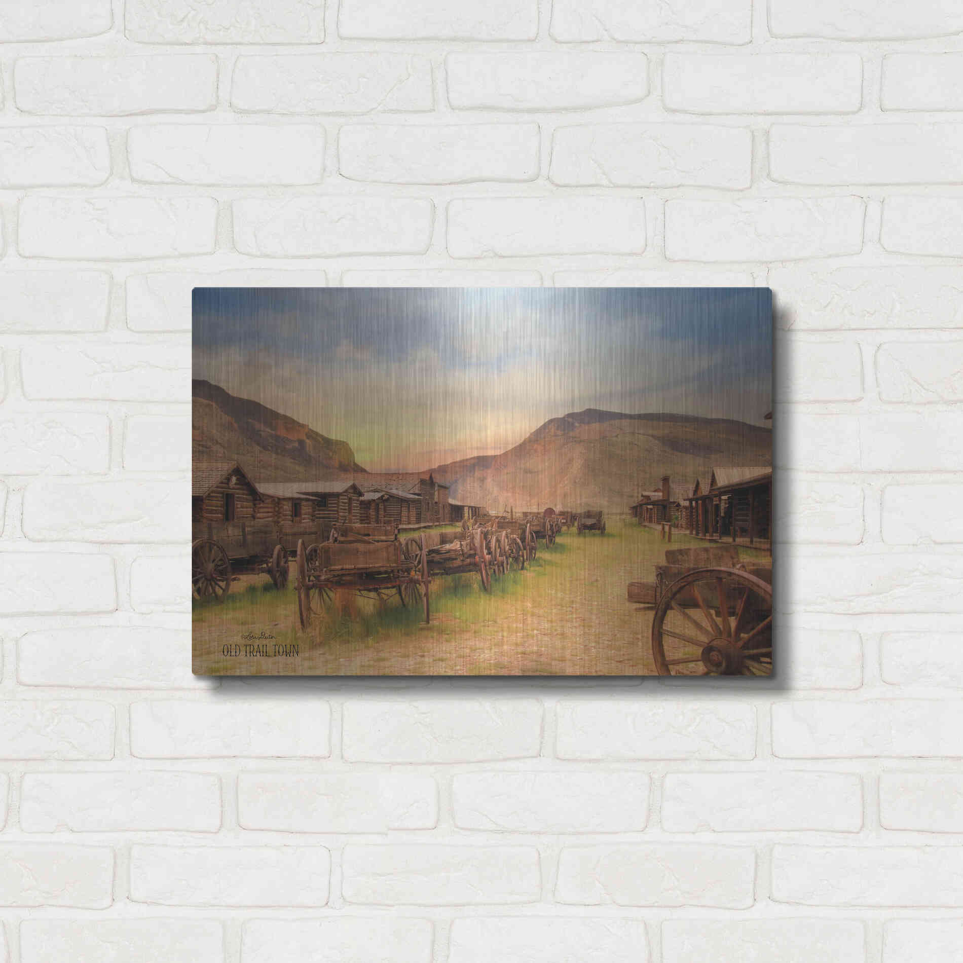 Luxe Metal Art 'Old Trail Town' by Lori Deiter, Metal Wall Art,24x16