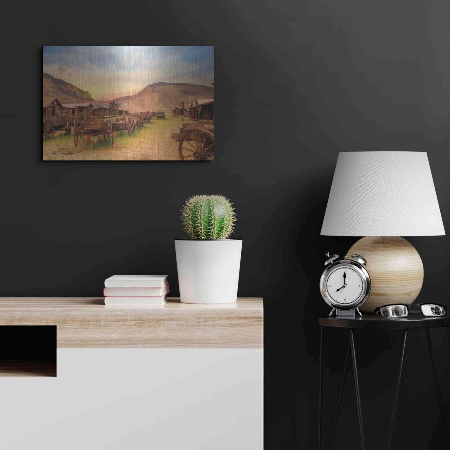 Luxe Metal Art 'Old Trail Town' by Lori Deiter, Metal Wall Art,24x16