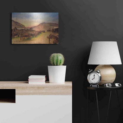 Luxe Metal Art 'Old Trail Town' by Lori Deiter, Metal Wall Art,24x16