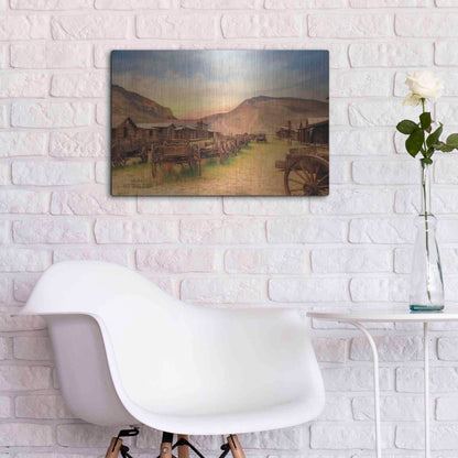 Luxe Metal Art 'Old Trail Town' by Lori Deiter, Metal Wall Art,24x16