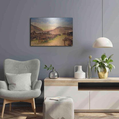 Luxe Metal Art 'Old Trail Town' by Lori Deiter, Metal Wall Art,24x16