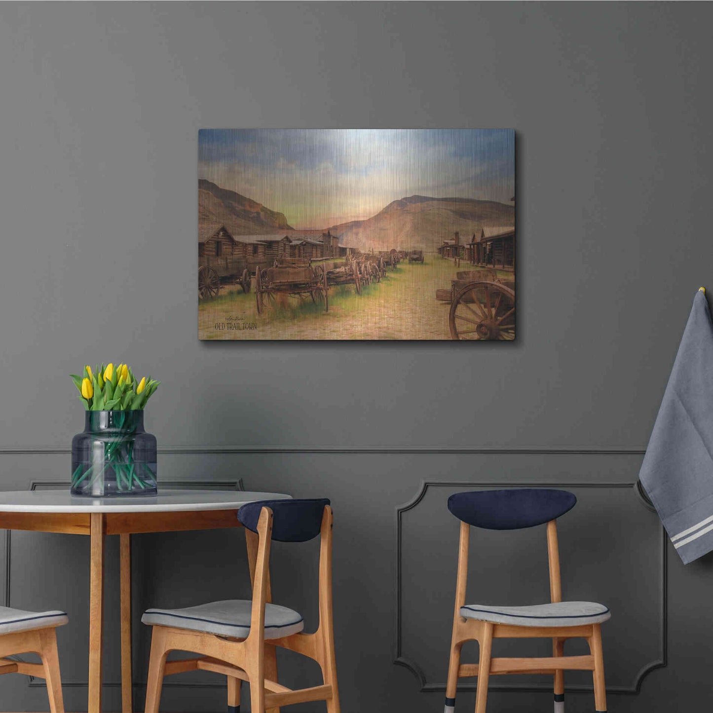 Luxe Metal Art 'Old Trail Town' by Lori Deiter, Metal Wall Art,36x24