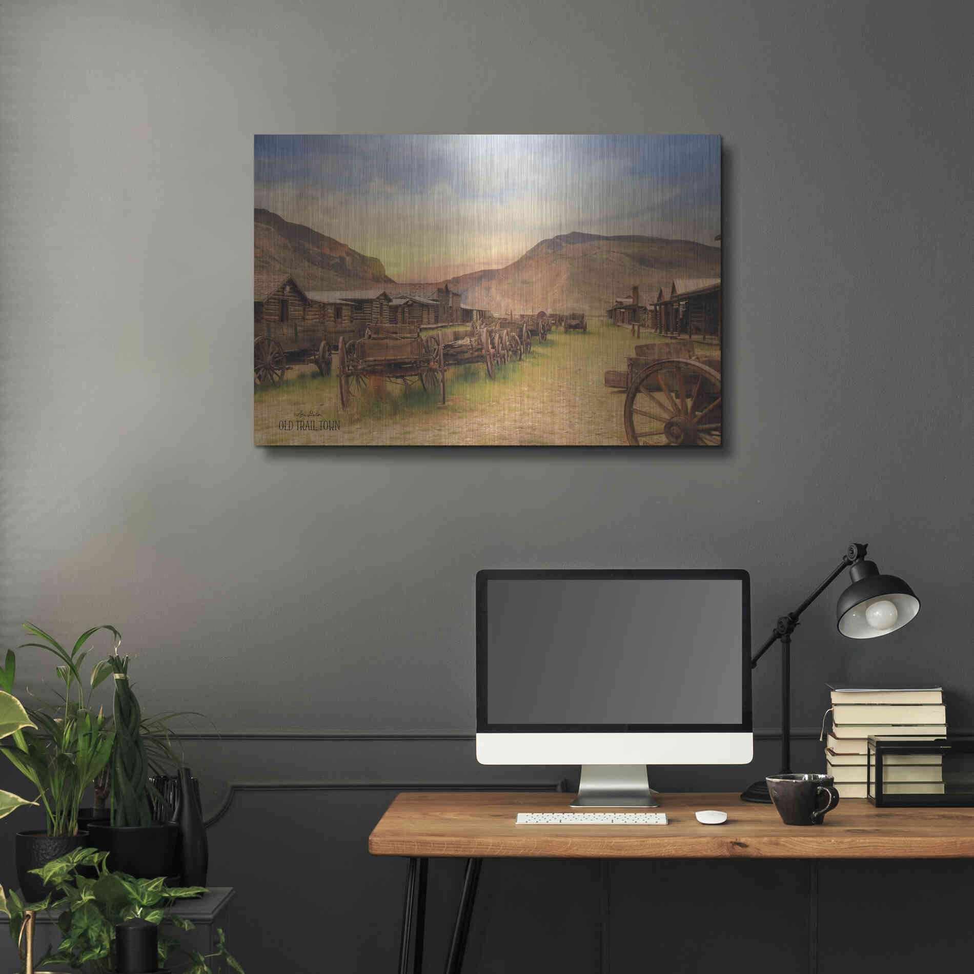 Luxe Metal Art 'Old Trail Town' by Lori Deiter, Metal Wall Art,36x24