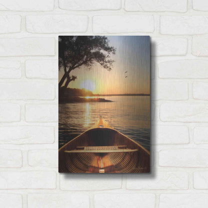 Luxe Metal Art 'Sunset on the Lake I' by Lori Deiter, Metal Wall Art,12x16