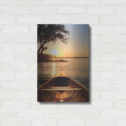 Luxe Metal Art 'Sunset on the Lake I' by Lori Deiter, Metal Wall Art,16x24