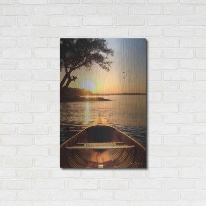 Luxe Metal Art 'Sunset on the Lake I' by Lori Deiter, Metal Wall Art,24x36