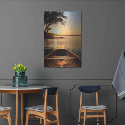 Luxe Metal Art 'Sunset on the Lake I' by Lori Deiter, Metal Wall Art,24x36