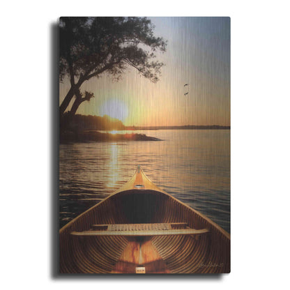 Luxe Metal Art 'Sunset on the Lake I' by Lori Deiter, Metal Wall Art