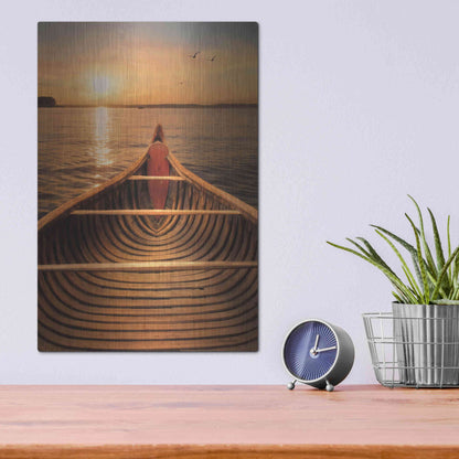 Luxe Metal Art 'Sunset on the Lake II' by Lori Deiter, Metal Wall Art,12x16