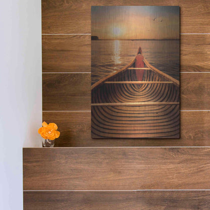 Luxe Metal Art 'Sunset on the Lake II' by Lori Deiter, Metal Wall Art,12x16