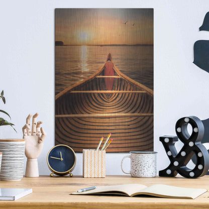 Luxe Metal Art 'Sunset on the Lake II' by Lori Deiter, Metal Wall Art,12x16