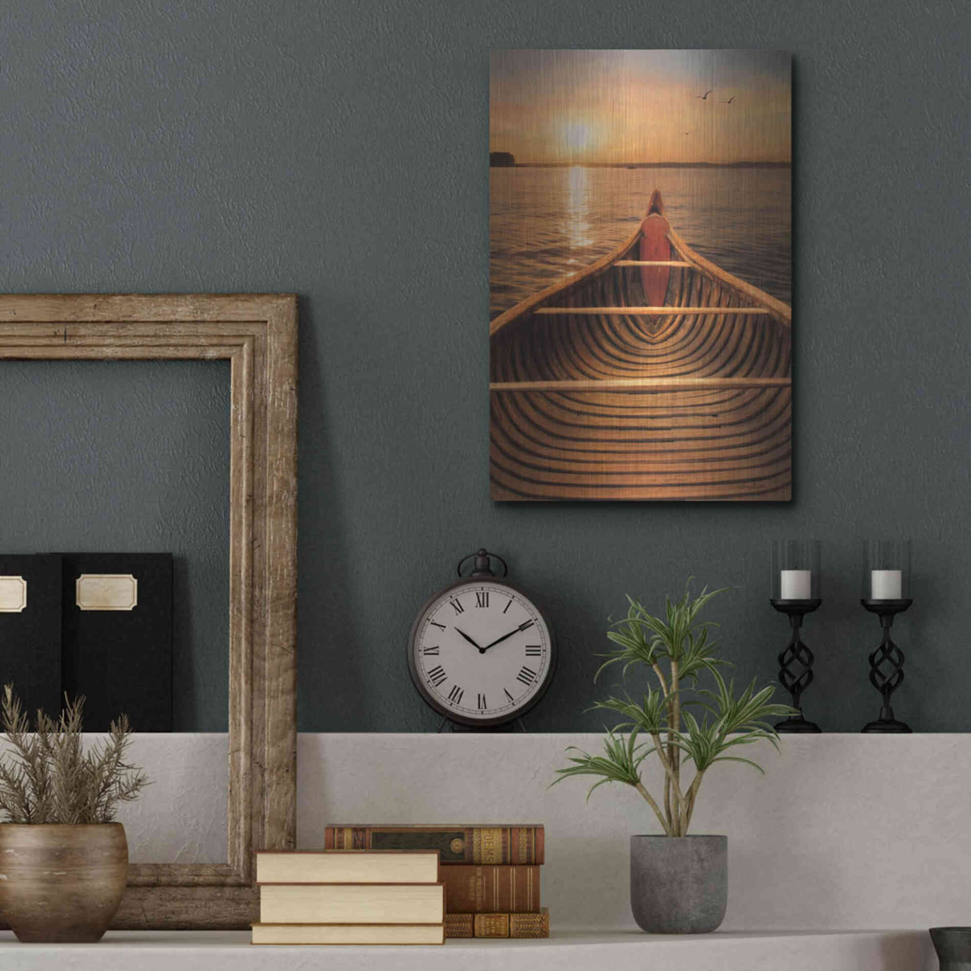 Luxe Metal Art 'Sunset on the Lake II' by Lori Deiter, Metal Wall Art,12x16