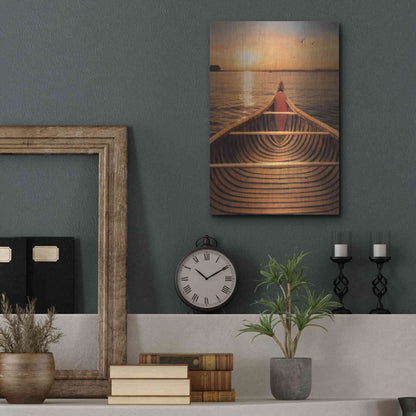 Luxe Metal Art 'Sunset on the Lake II' by Lori Deiter, Metal Wall Art,12x16