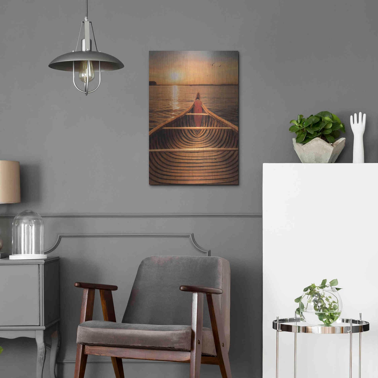 Luxe Metal Art 'Sunset on the Lake II' by Lori Deiter, Metal Wall Art,16x24