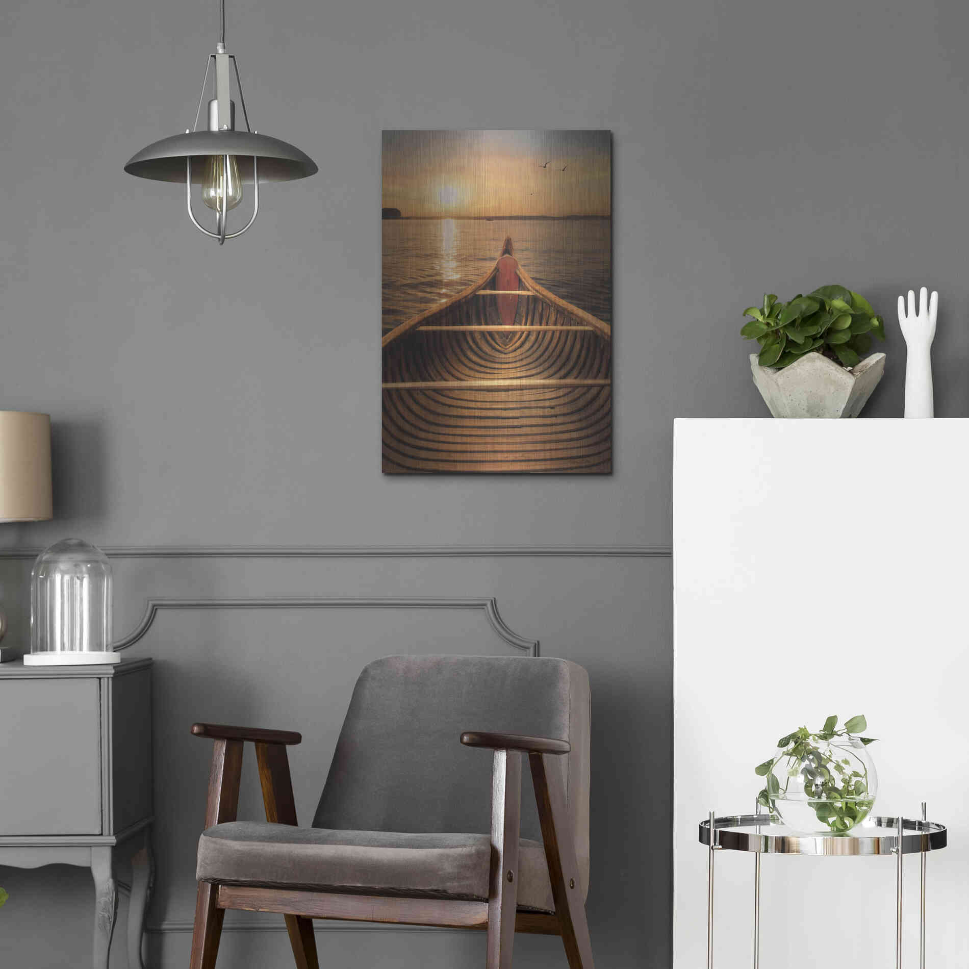Luxe Metal Art 'Sunset on the Lake II' by Lori Deiter, Metal Wall Art,16x24