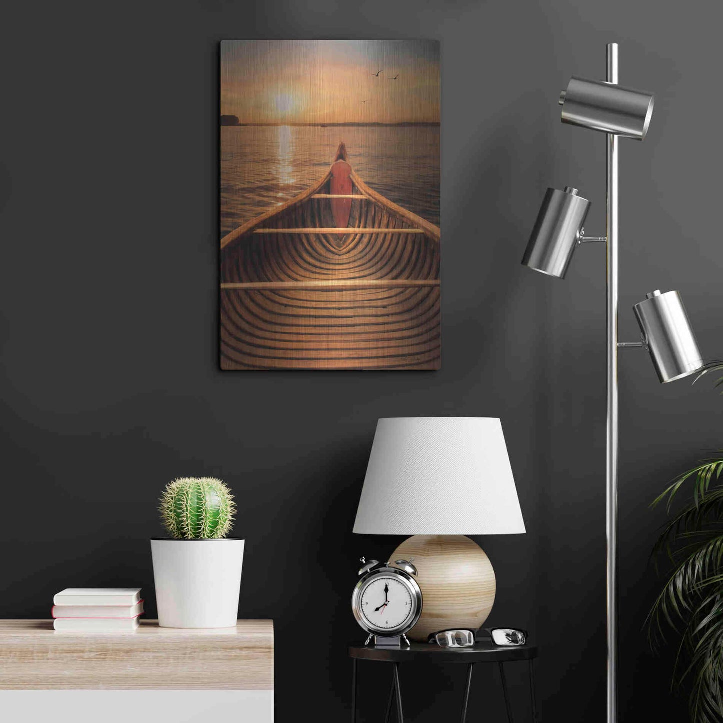 Luxe Metal Art 'Sunset on the Lake II' by Lori Deiter, Metal Wall Art,16x24