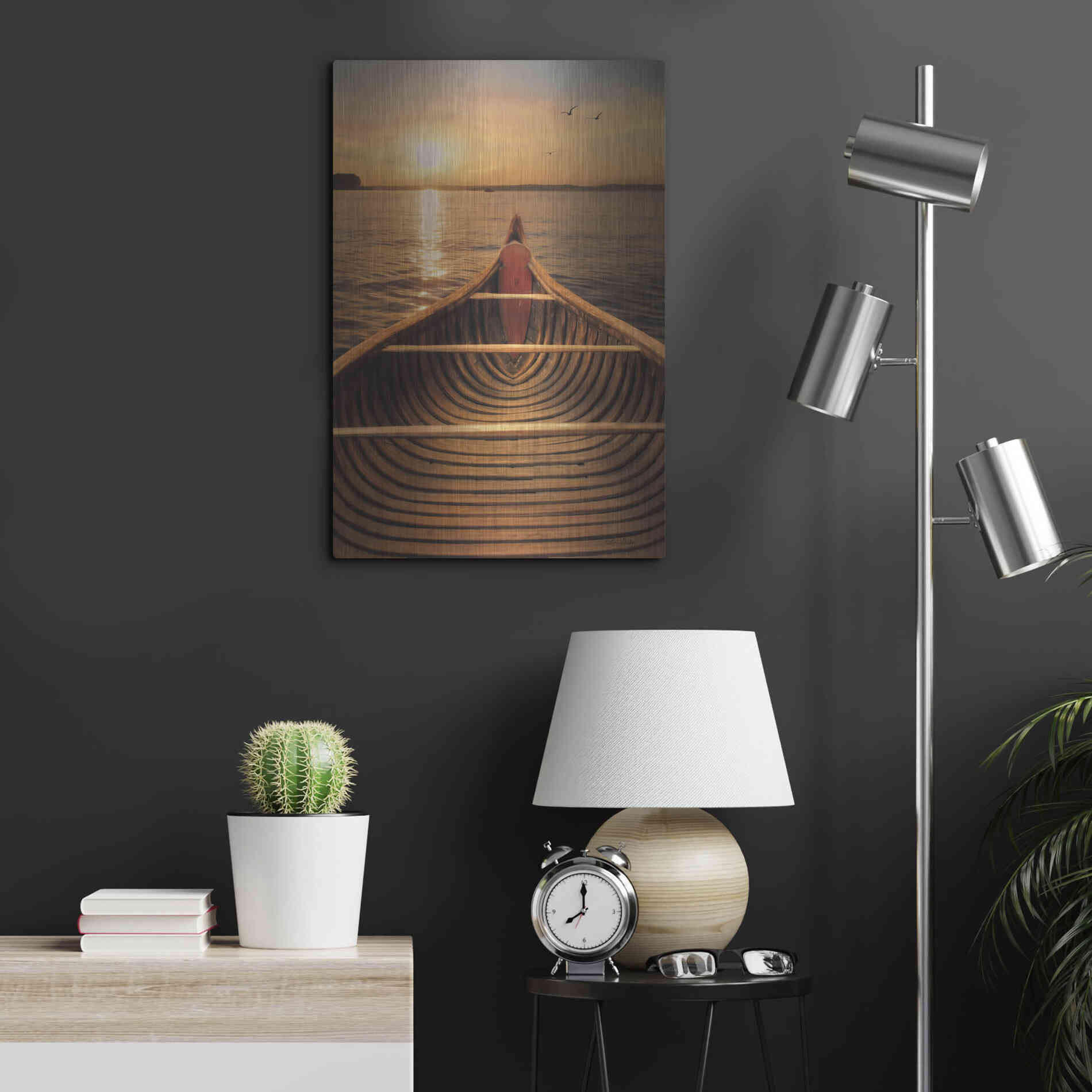 Luxe Metal Art 'Sunset on the Lake II' by Lori Deiter, Metal Wall Art,16x24