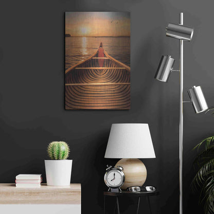 Luxe Metal Art 'Sunset on the Lake II' by Lori Deiter, Metal Wall Art,16x24