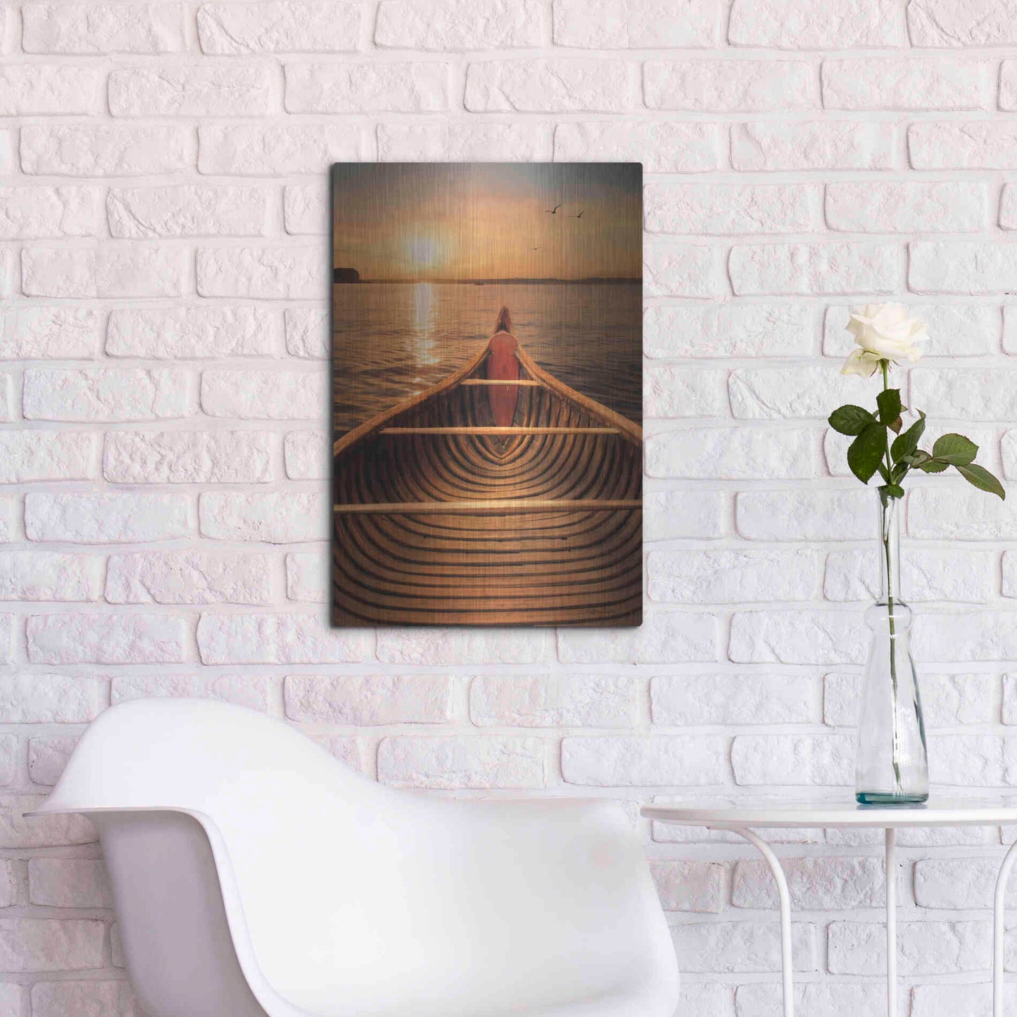 Luxe Metal Art 'Sunset on the Lake II' by Lori Deiter, Metal Wall Art,16x24
