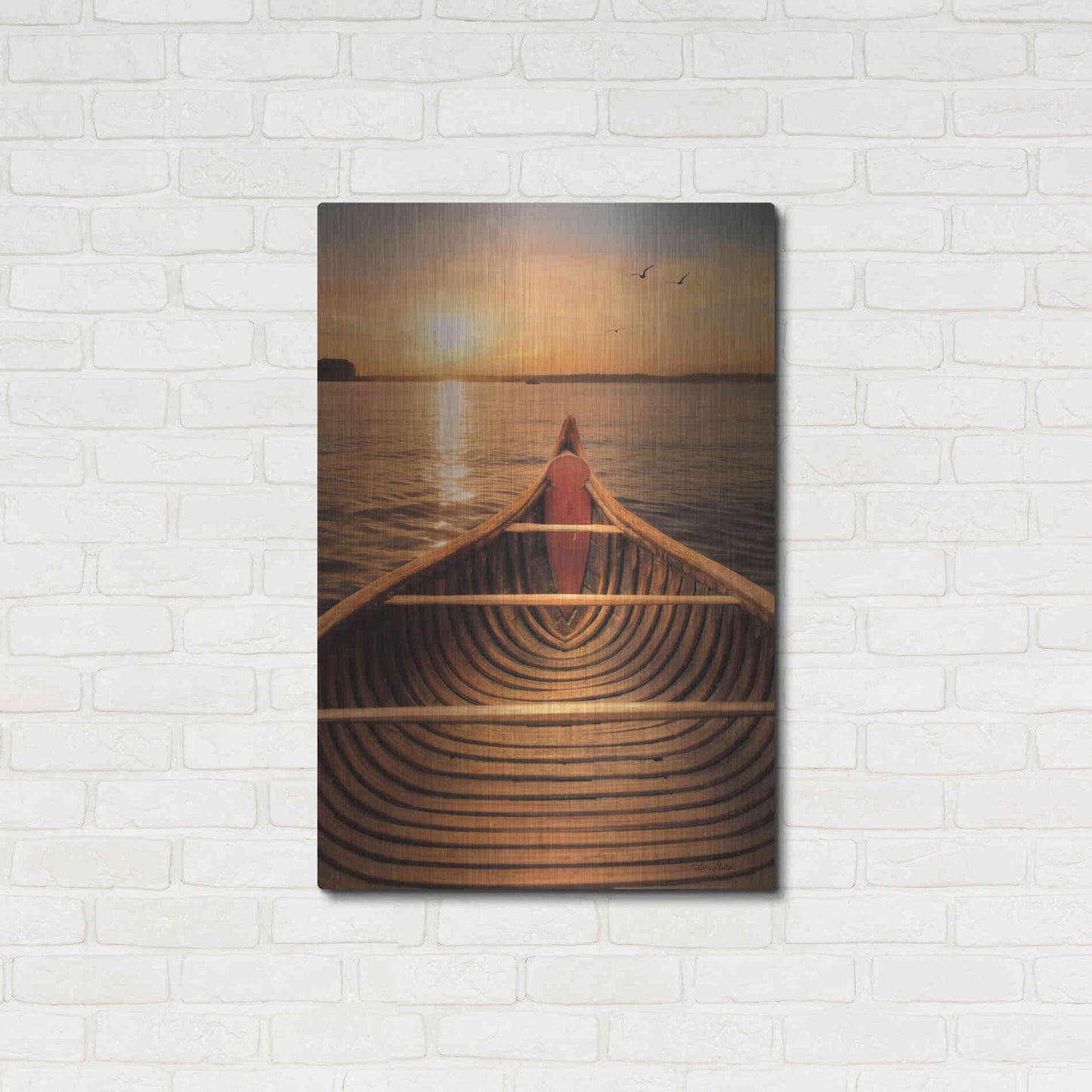 Luxe Metal Art 'Sunset on the Lake II' by Lori Deiter, Metal Wall Art,24x36
