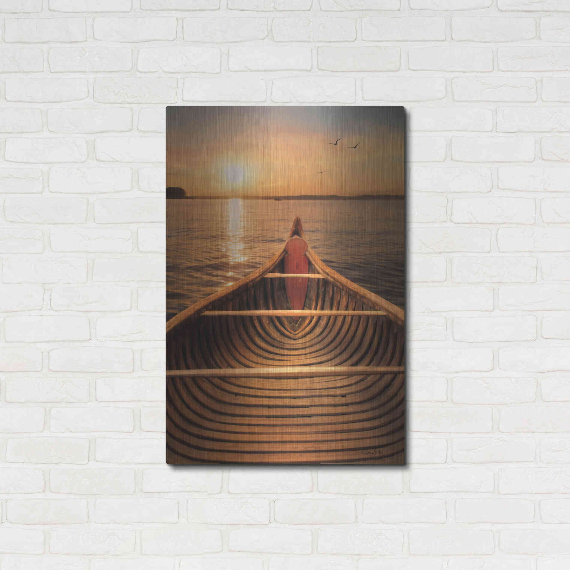 Luxe Metal Art 'Sunset on the Lake II' by Lori Deiter, Metal Wall Art,24x36