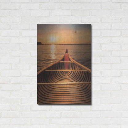 Luxe Metal Art 'Sunset on the Lake II' by Lori Deiter, Metal Wall Art,24x36