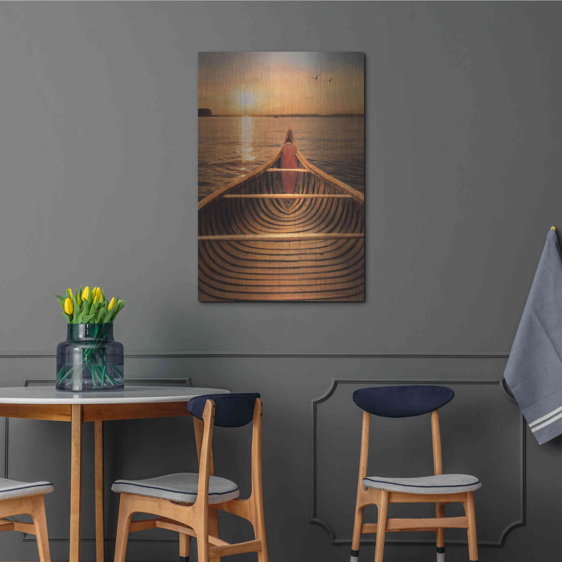 Luxe Metal Art 'Sunset on the Lake II' by Lori Deiter, Metal Wall Art,24x36