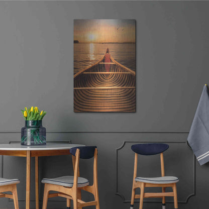 Luxe Metal Art 'Sunset on the Lake II' by Lori Deiter, Metal Wall Art,24x36
