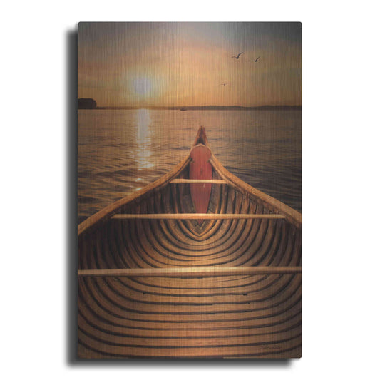 Luxe Metal Art 'Sunset on the Lake II' by Lori Deiter, Metal Wall Art