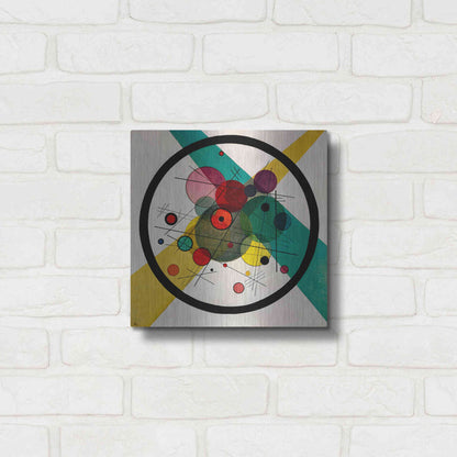 Luxe Metal Art 'Circles In A Circle' by Wassily Kandinsky, Metal Wall Art",12x12