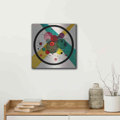 Luxe Metal Art 'Circles In A Circle' by Wassily Kandinsky, Metal Wall Art",12x12