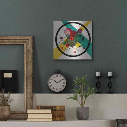 Luxe Metal Art 'Circles In A Circle' by Wassily Kandinsky, Metal Wall Art",12x12