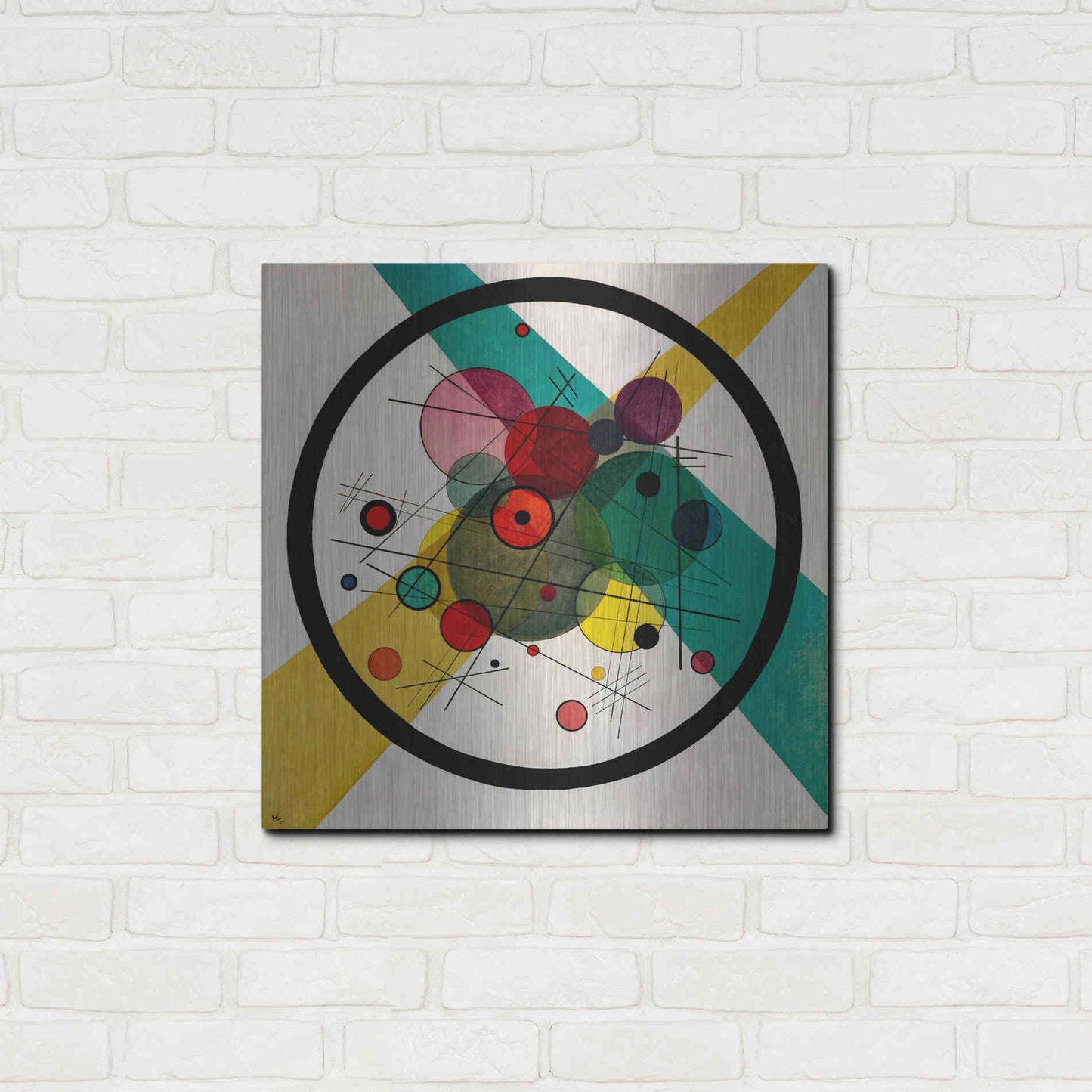 Luxe Metal Art 'Circles In A Circle' by Wassily Kandinsky, Metal Wall Art",24x24