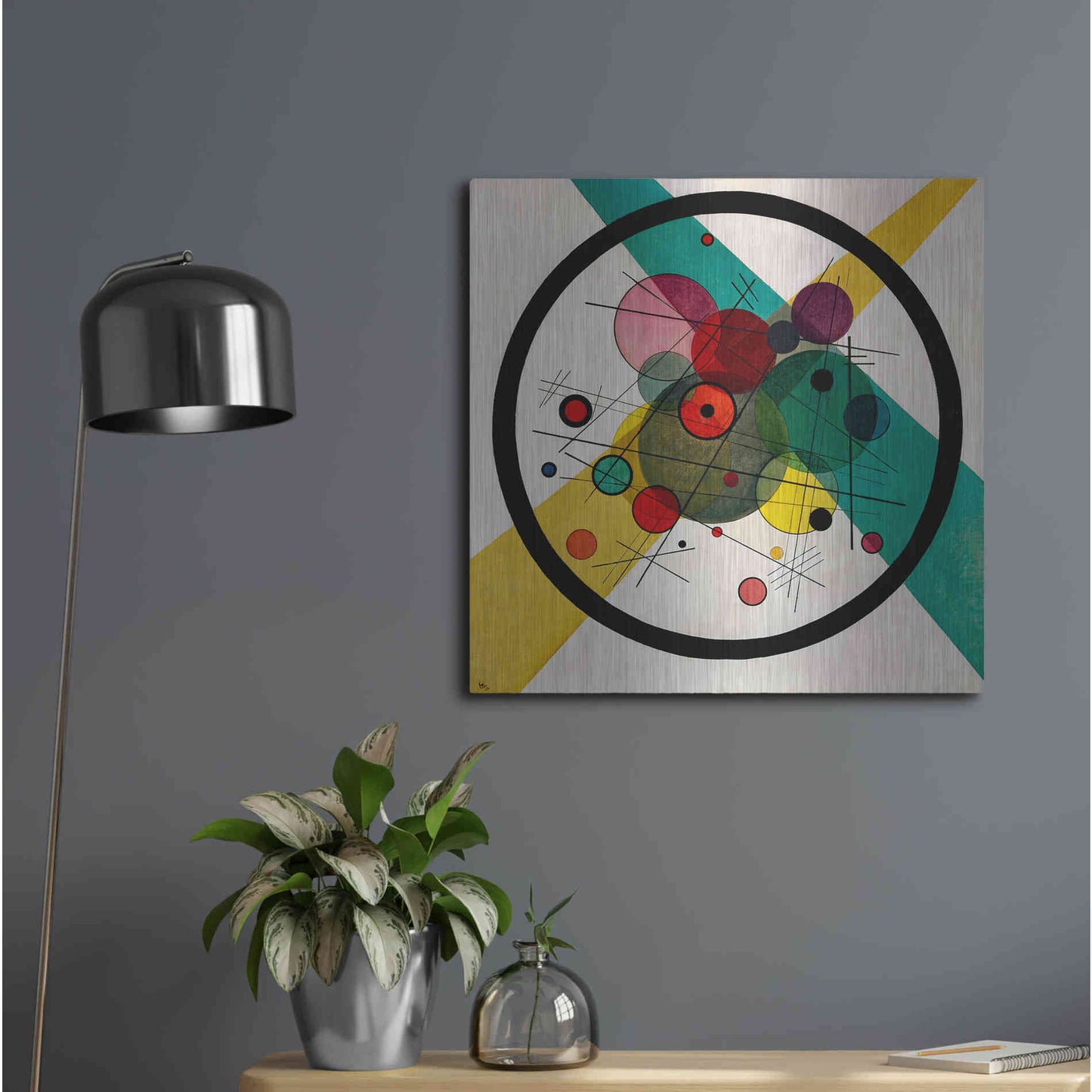 Luxe Metal Art 'Circles In A Circle' by Wassily Kandinsky, Metal Wall Art",24x24