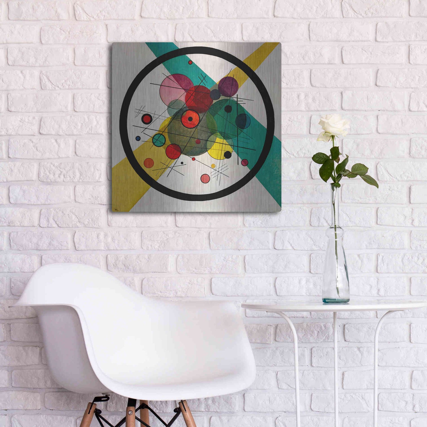 Luxe Metal Art 'Circles In A Circle' by Wassily Kandinsky, Metal Wall Art",24x24