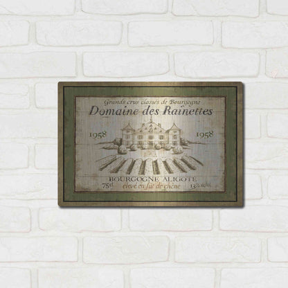 Luxe Metal Art 'French Wine Label III' by Daphne Brissonet, Metal Wall Art,16x12