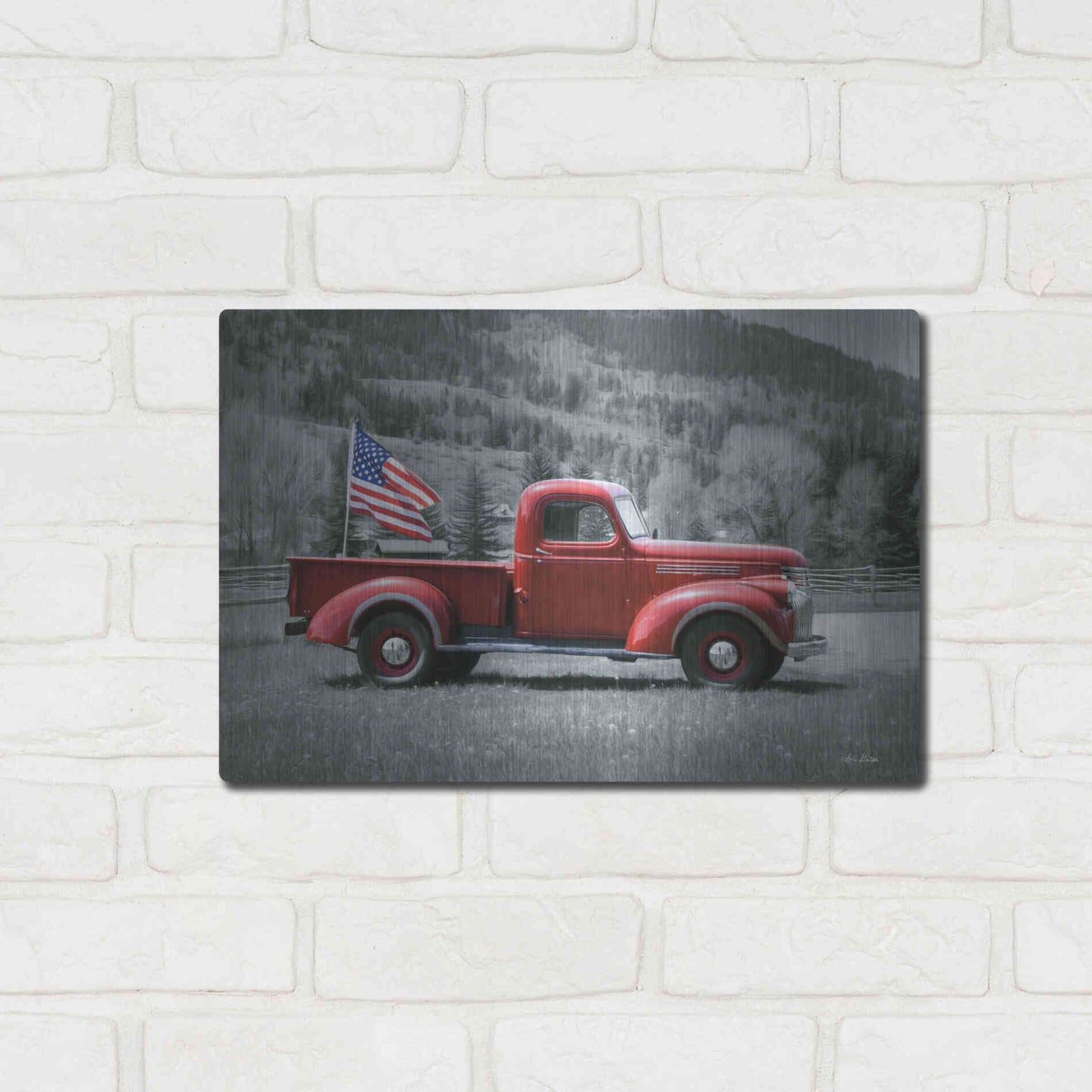 Luxe Metal Art 'American Made I' by Lori Deiter, Metal Wall Art,16x12