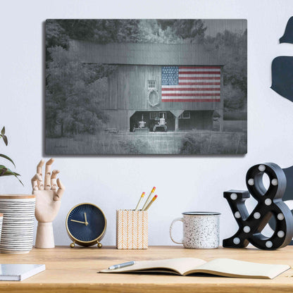 Luxe Metal Art 'Patriotic Farm I' by Lori Deiter Metal Wall Art,16x12