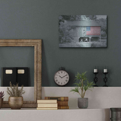 Luxe Metal Art 'Patriotic Farm I' by Lori Deiter Metal Wall Art,16x12