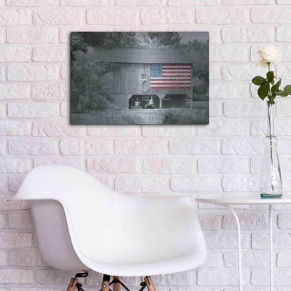Luxe Metal Art 'Patriotic Farm I' by Lori Deiter Metal Wall Art,24x16