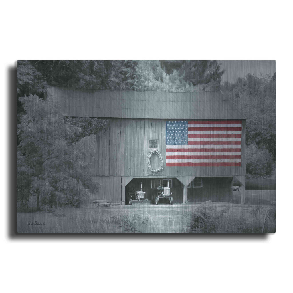 Luxe Metal Art 'Patriotic Farm I' by Lori Deiter Metal Wall Art