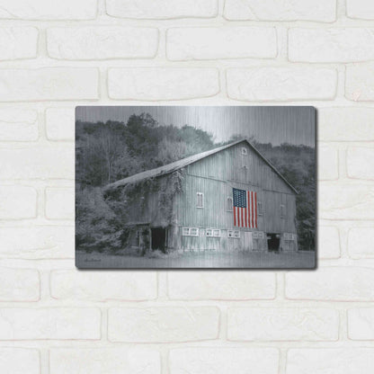 Luxe Metal Art 'Patriotic Farm II' by Lori Deiter Metal Wall Art,16x12