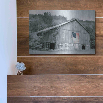Luxe Metal Art 'Patriotic Farm II' by Lori Deiter Metal Wall Art,16x12