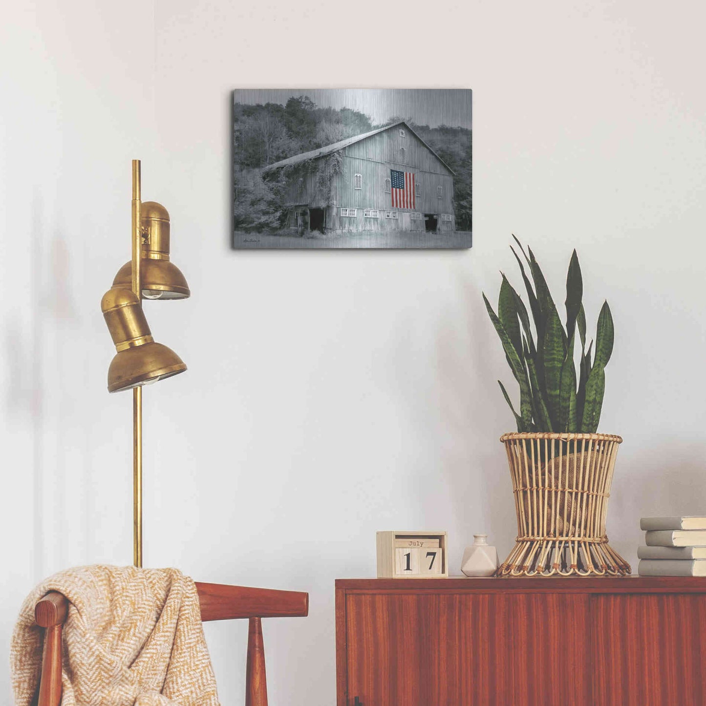 Luxe Metal Art 'Patriotic Farm II' by Lori Deiter Metal Wall Art,24x16