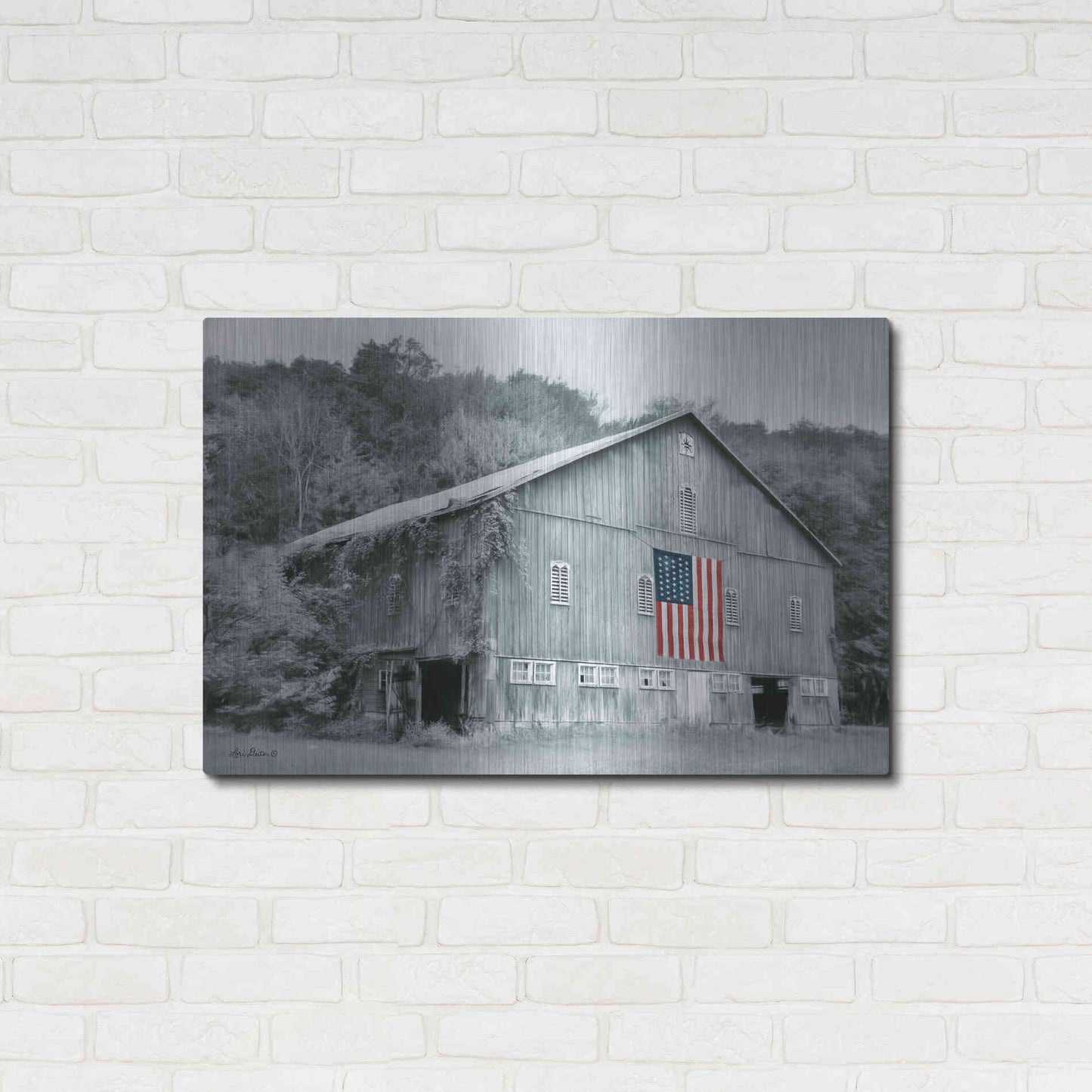 Luxe Metal Art 'Patriotic Farm II' by Lori Deiter Metal Wall Art,36x24