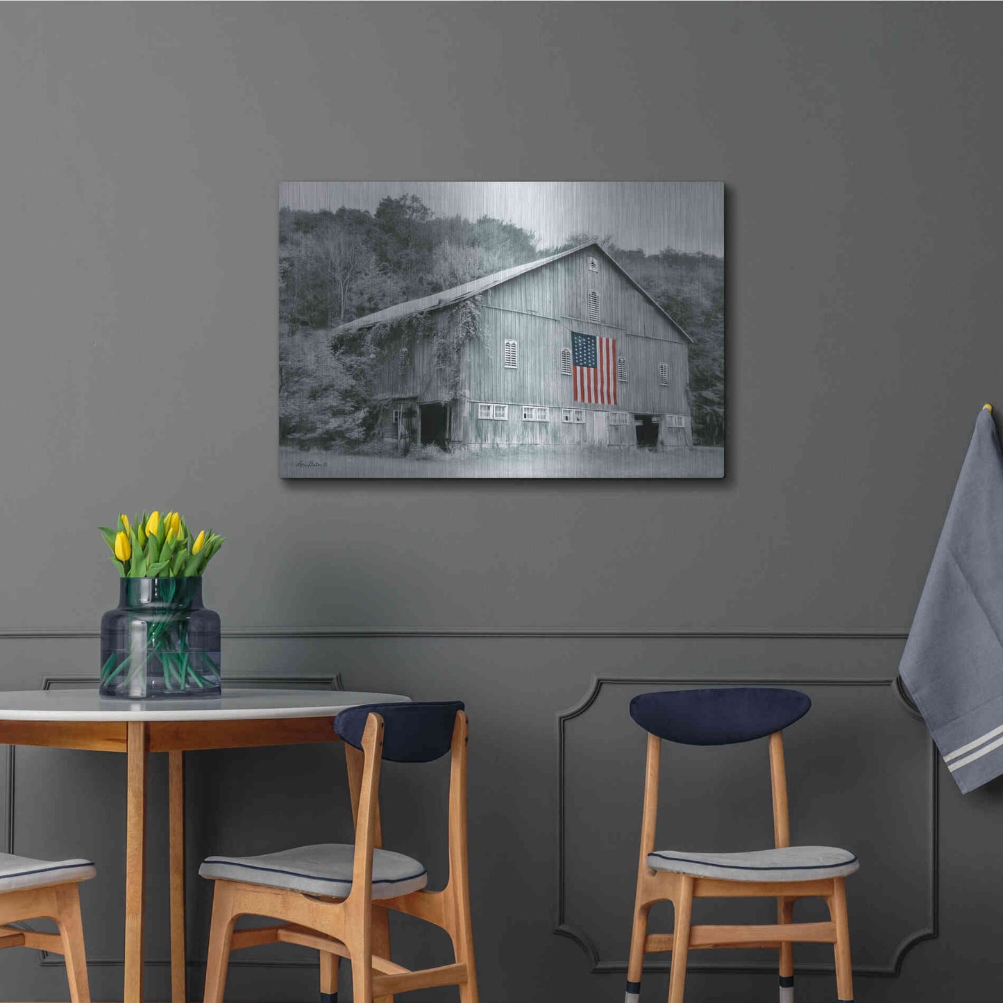 Luxe Metal Art 'Patriotic Farm II' by Lori Deiter Metal Wall Art,36x24