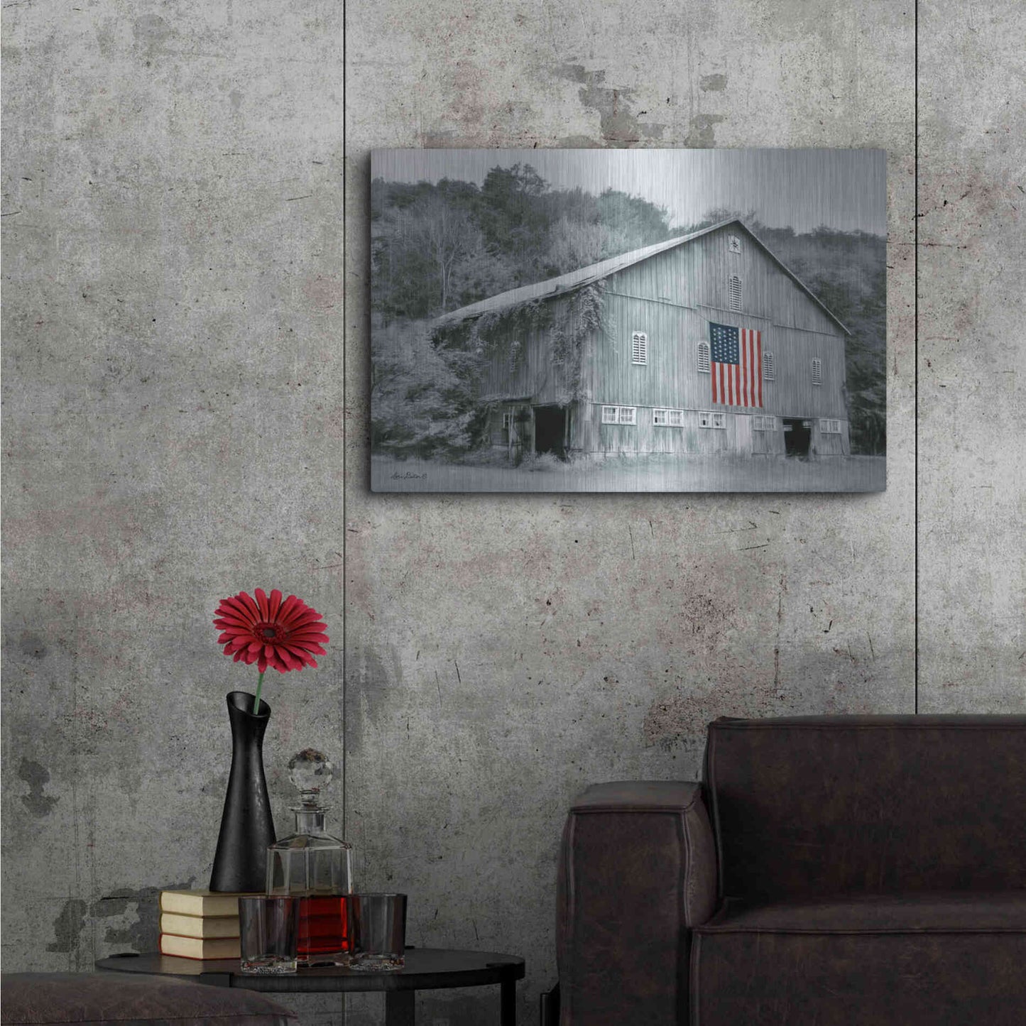 Luxe Metal Art 'Patriotic Farm II' by Lori Deiter Metal Wall Art,36x24