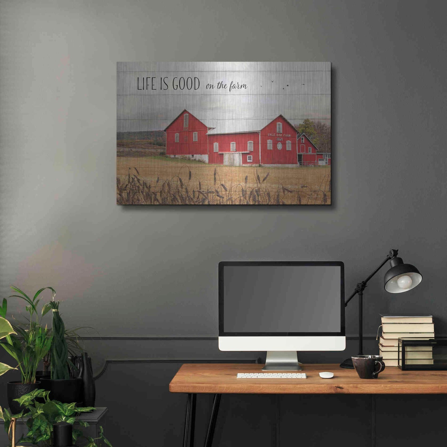 Luxe Metal Art 'Life is Good on the Farm' by Lori Deiter Metal Wall Art,36x24